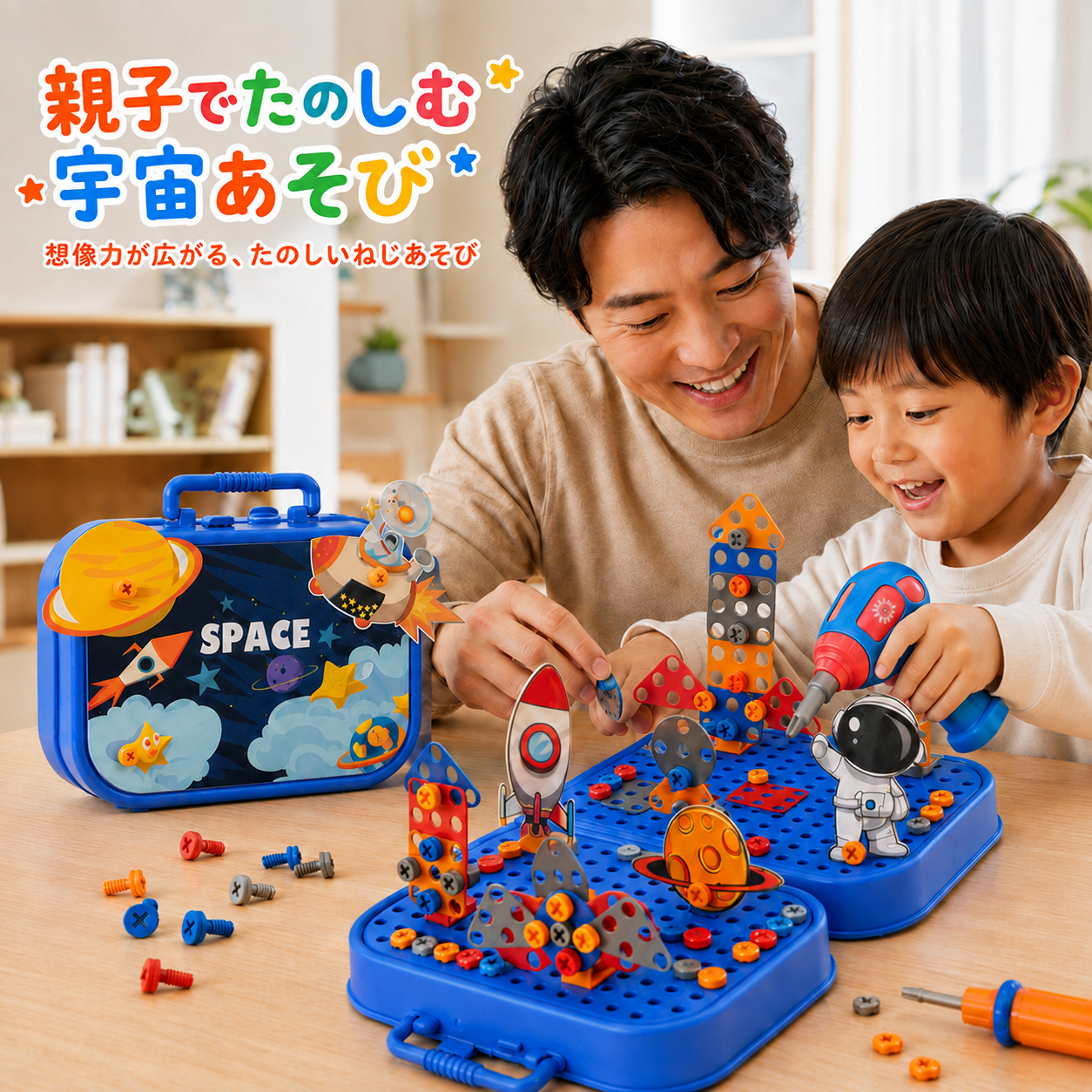 ミニドリル™|電動ドライバーで作る3歳からのDIY知育玩具